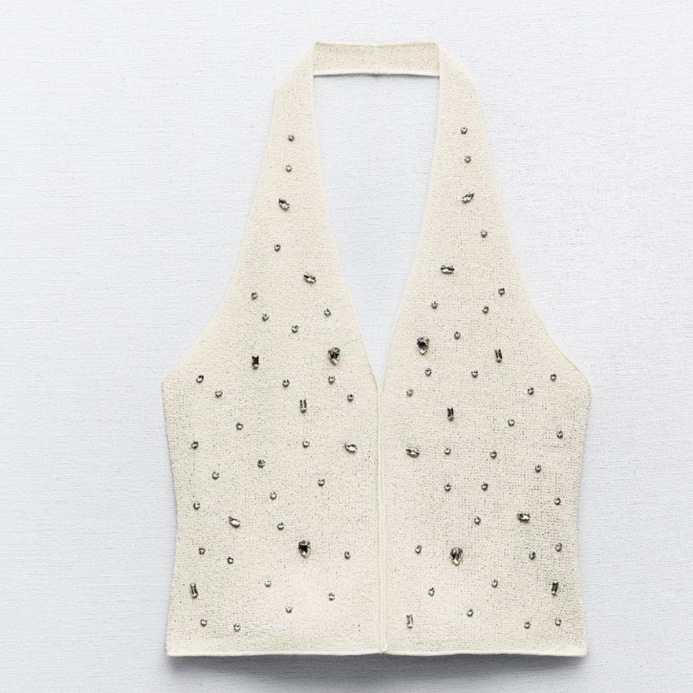 Zara Halterneck Top with Rhinestones
